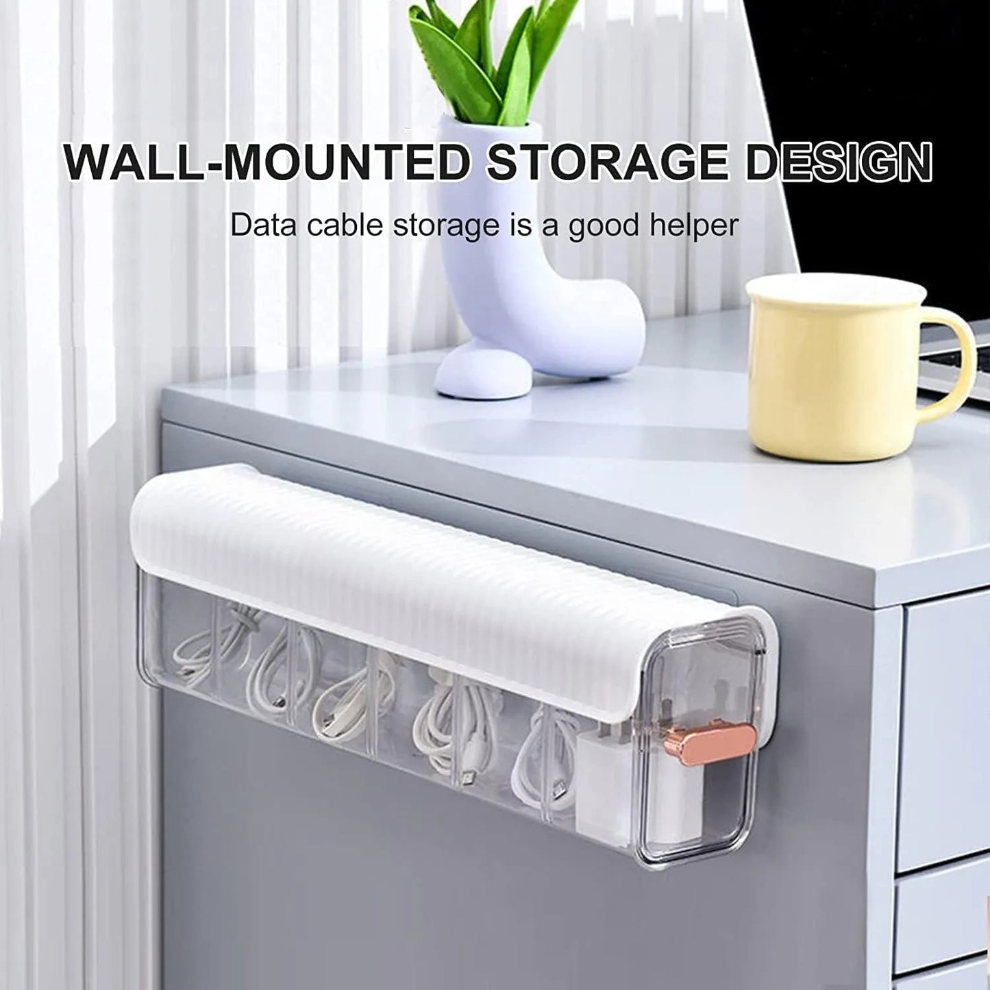 6-Cell Clear Wall Mounted Storage Box – Multipurpose Organizer