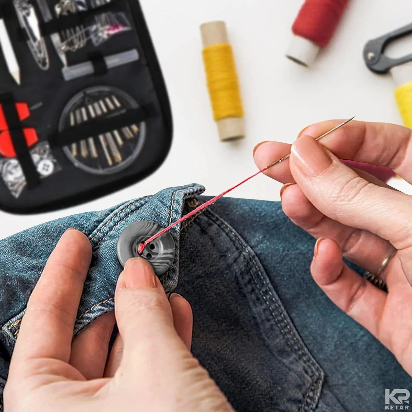 95-Piece Portable Sewing Kit – Complete Toolbox for Beginners & Professionals