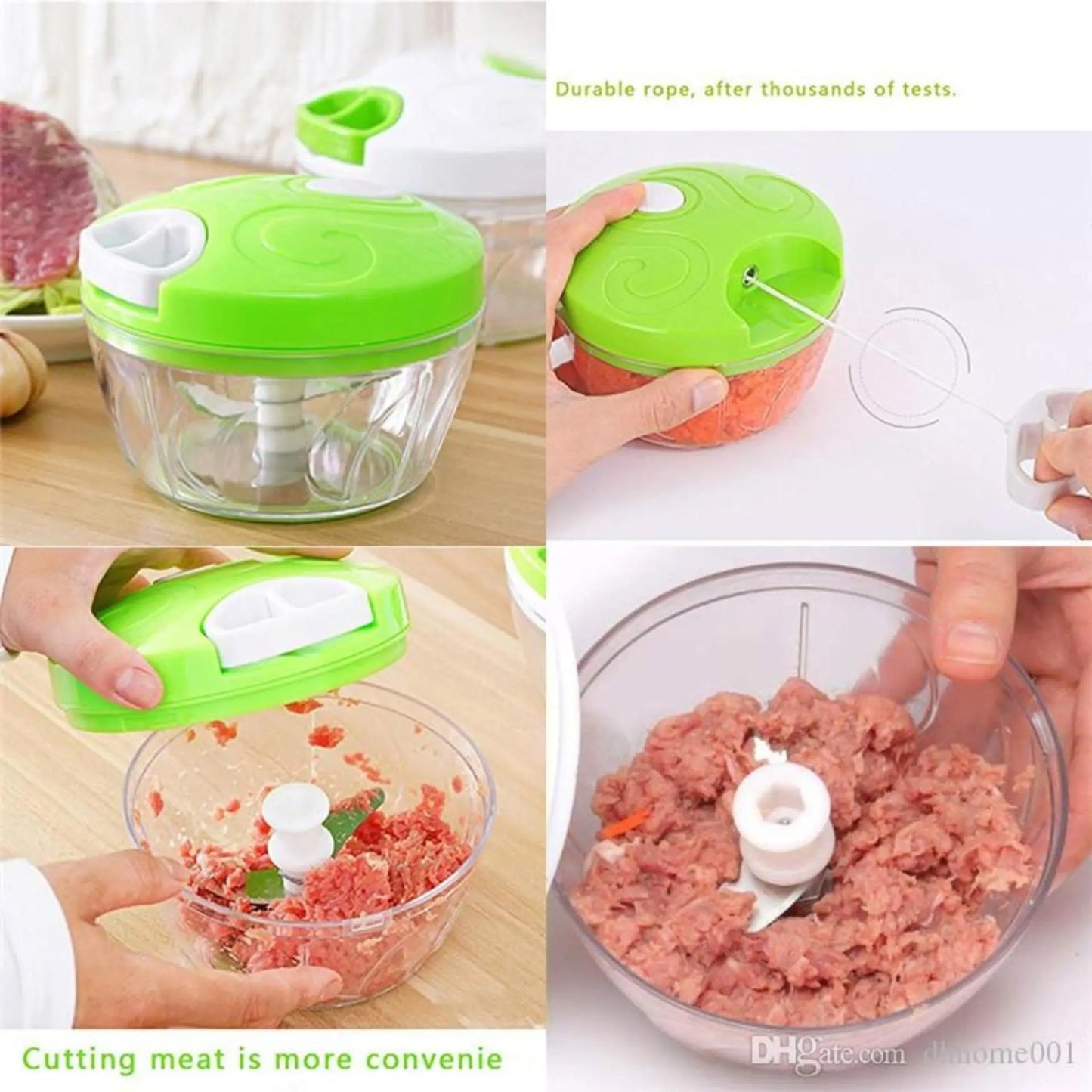 Manual Hand Pull Food Chopper – Multi-Blade Vegetable & Fruit Cutter