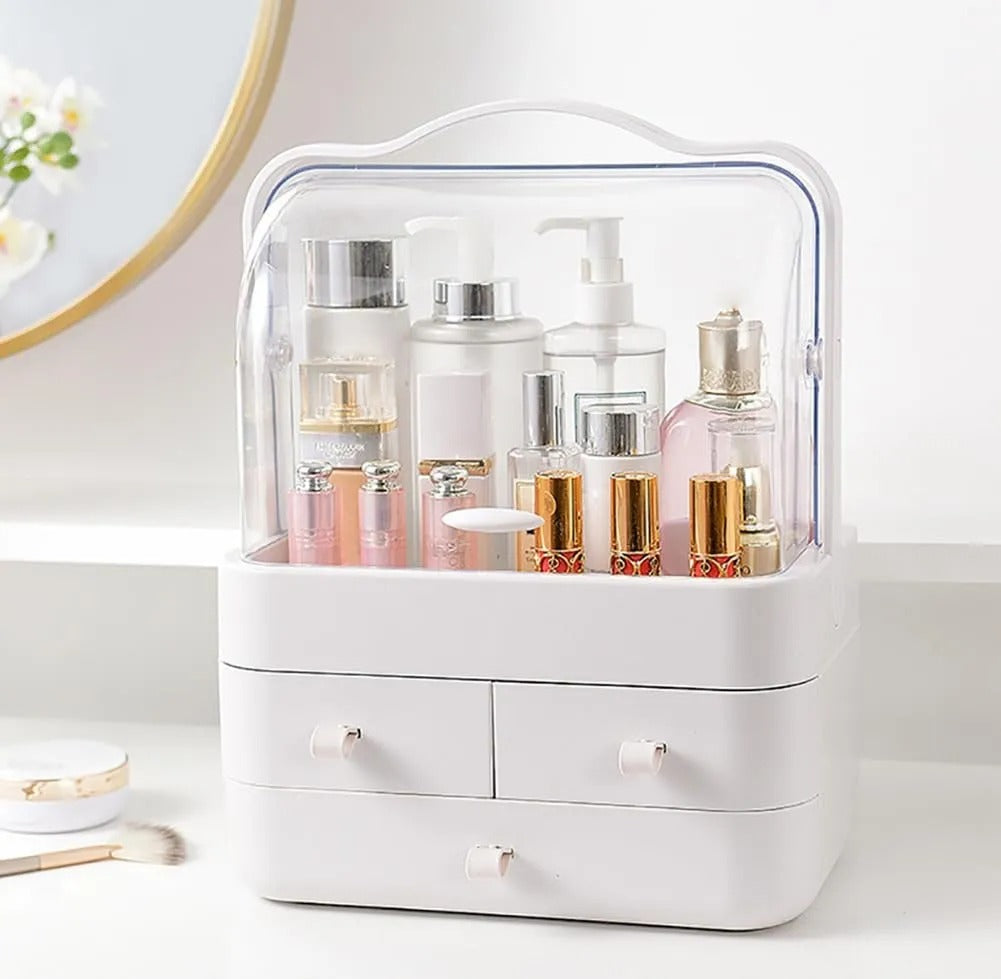 Modern Cosmetic Organizer – Makeup Storage Holder with Drawer & Handle
