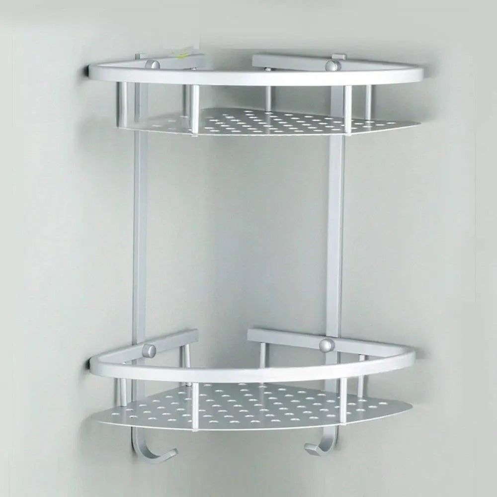 2 Layer Aluminium Bathroom Corner Rack