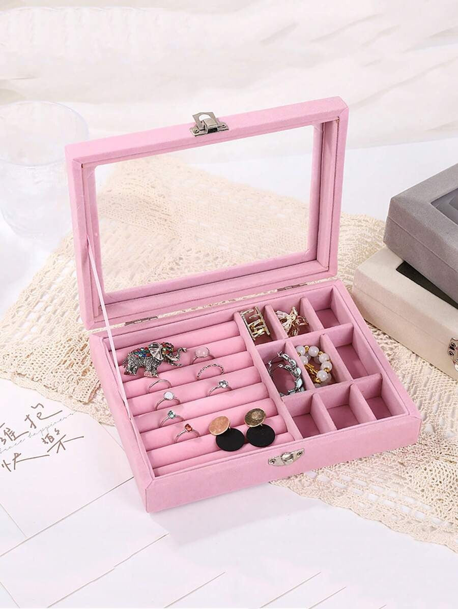 Velvet Ring and Earrings Organizer – Elegant Jewelry Storage Box
