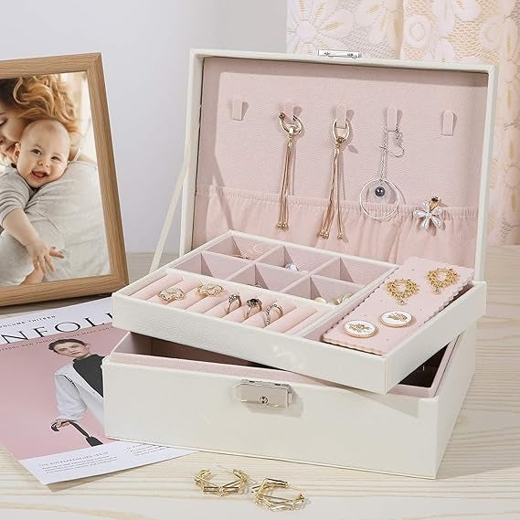 Double Layer Leather Jewellery Box – Elegant Storages