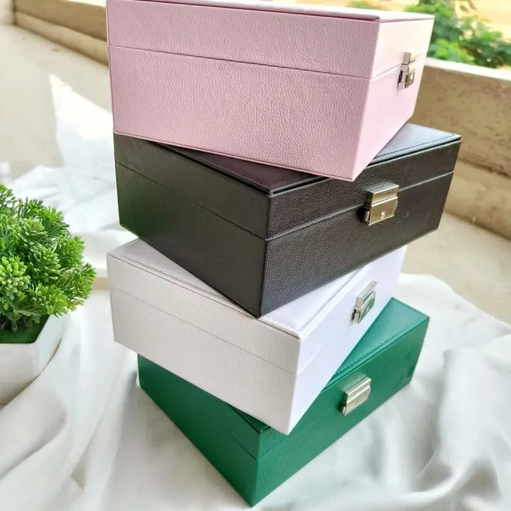 Double Layer Leather Jewellery Box