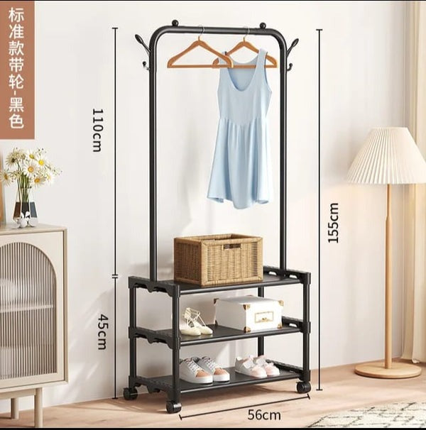 3 Layer Multi-Functional Shoe Hat Rack-Black