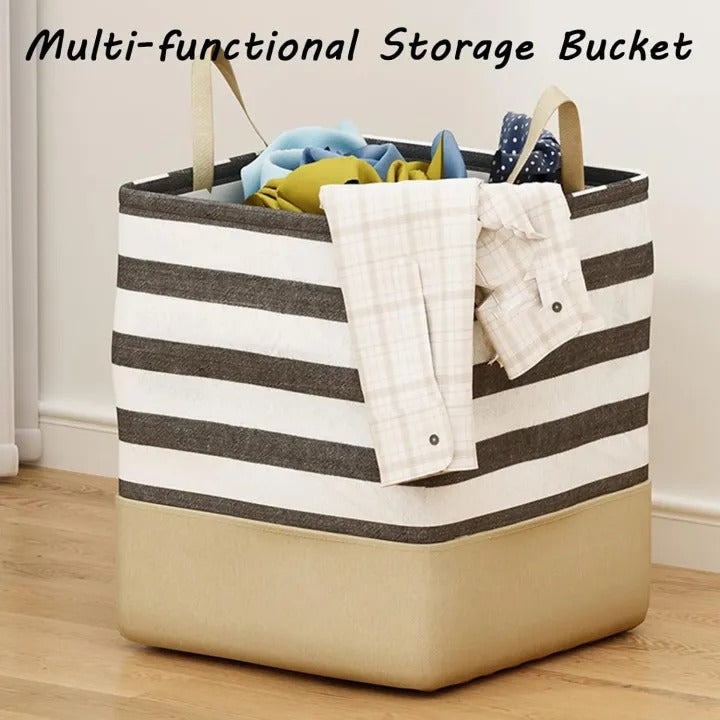 Fabric Laundry Storage Bag – Foldable Dirty Clothes Organizer
