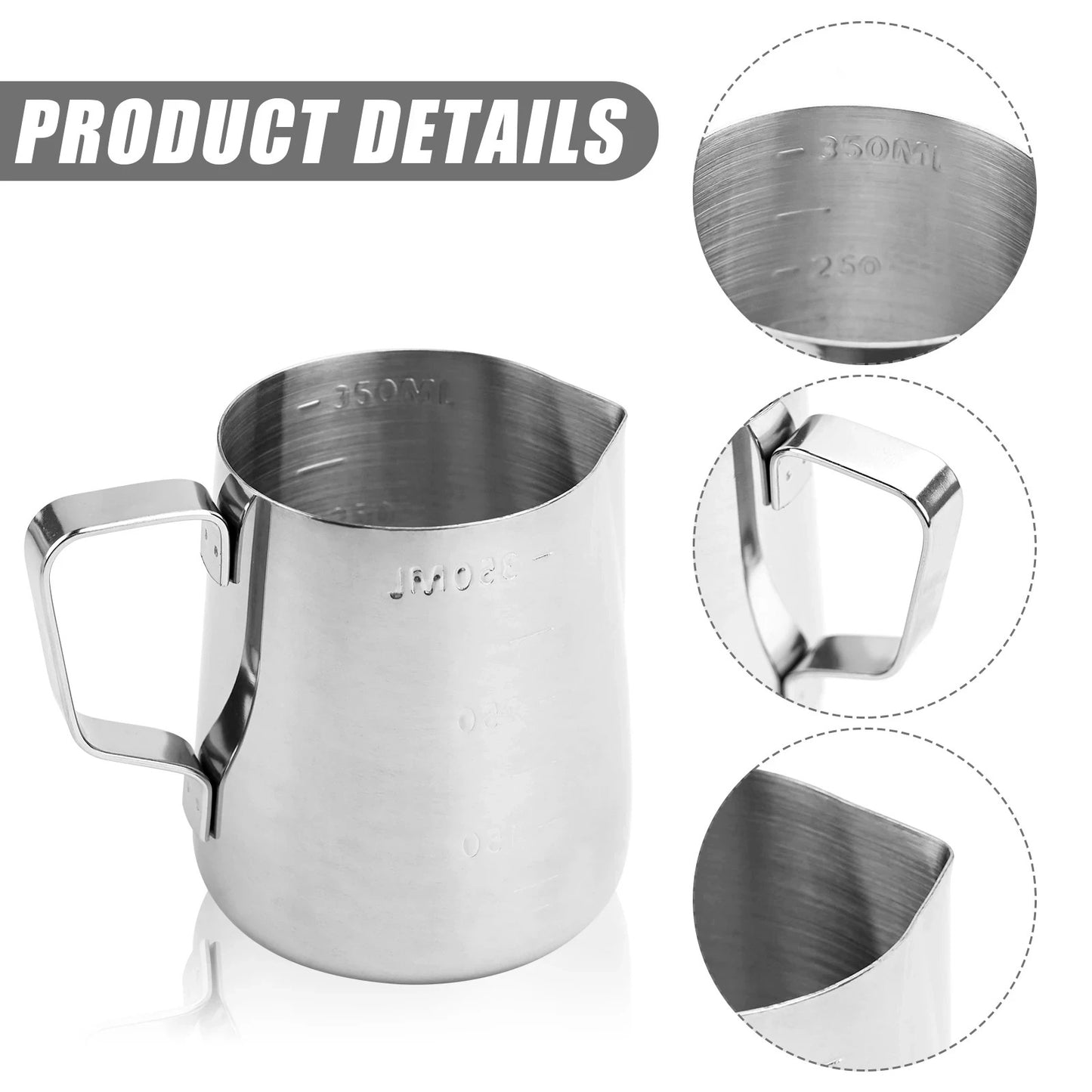 Milk Jug 500ml/12 fl.oz, 304 Stainless Steel Milk Pitcher