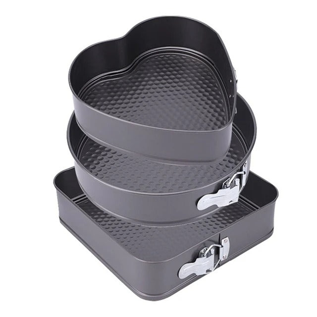 3piece Square Heart Round Shape Cake Pan Set