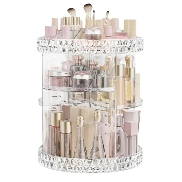 360° Rotating Acrylic Makeup Organizer Stand