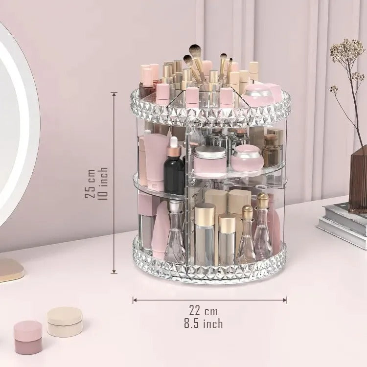 360° Rotating Acrylic Makeup Organizer Stand