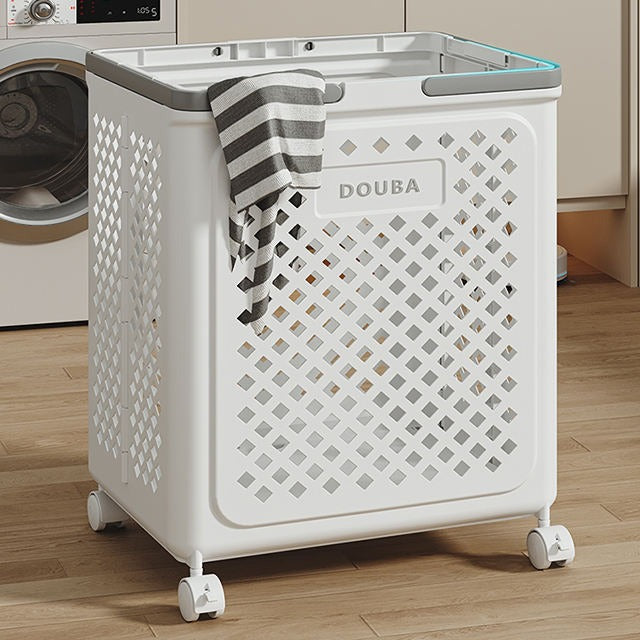 Large Capacity Movable Folding Laundry Basket – Durable Storage with Wheels