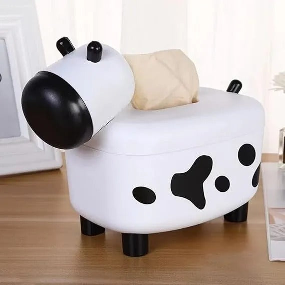Cow Tissue Box with Toothpick Dispenser