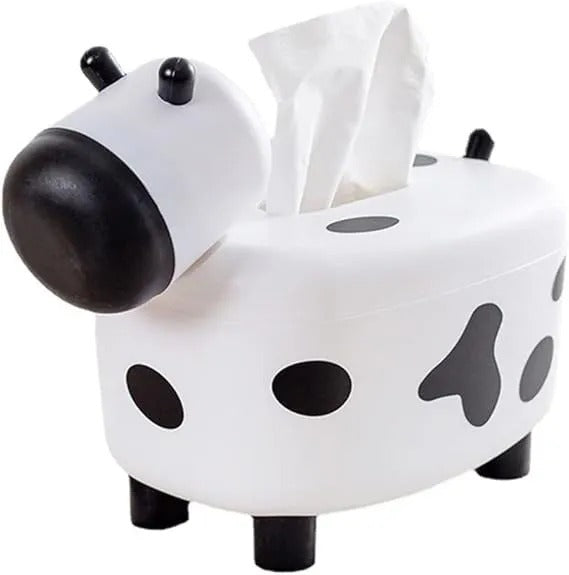 Cow Tissue Box with Toothpick Dispenser