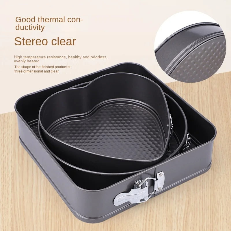 3piece Square Heart Round Shape Cake Pan Set