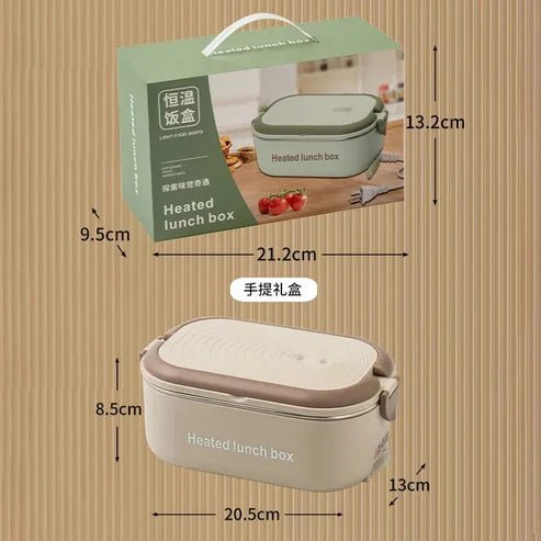 Electric Lunch Box Food Warmer – Stainless Steel Portable Heated Lunch Box for Office, School & Travel - Saadiq.pk