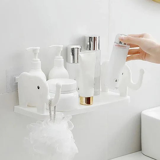 Elephant Wall Mounted Storage Shelf – No Drill Adhesive Kitchen & Bathroom Organizer - Saadiq.pk