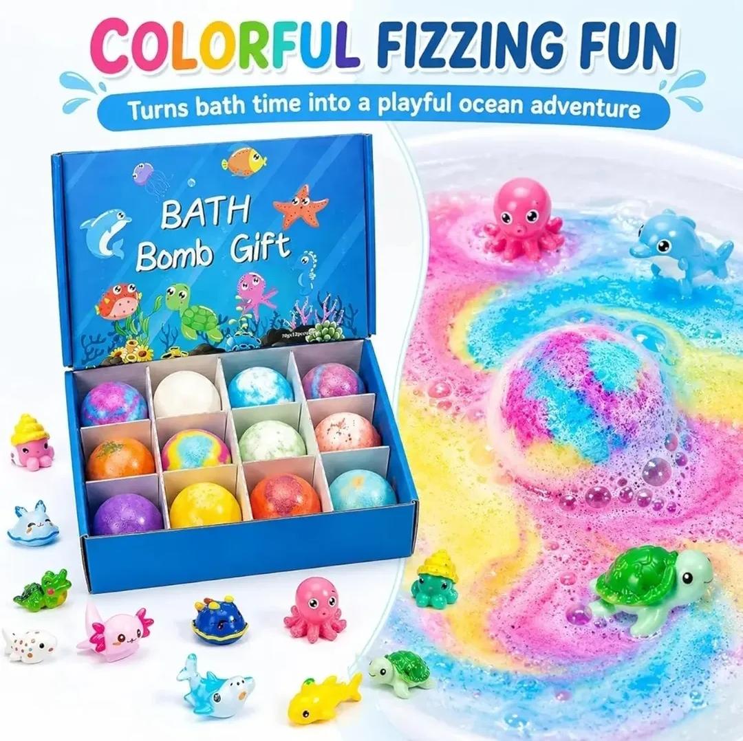 Santrela Bath Bombs with Surprise, Fizzing Bath Bombs for Boys & Girls