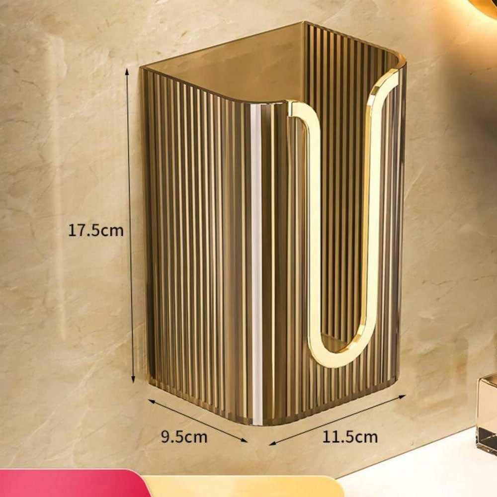 Leeseph Hanging Tissue Box Cover – Wall-Mounted Acrylic Tissue Holder with Gold Accent