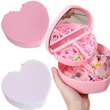 Heart‑Shaped Pink Makeup Box | Cute Cosmetic & Accessory Organizer for Girls
