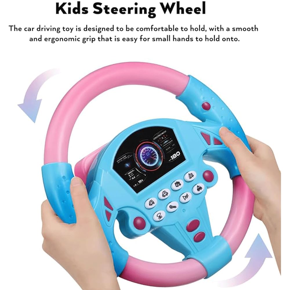 Interactive Car Steering Wheel Toy for Kids with Sound & Buttons - Saadiq.pk