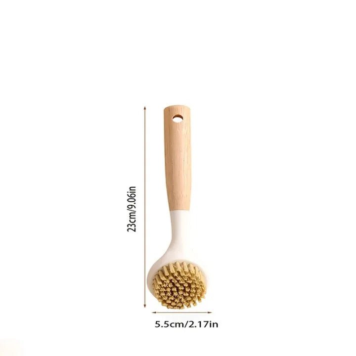 Long Handle Pot & Pan Cleaning Brush – Kitchen Stove Scrubber with Hanging Design - Saadiq.pk