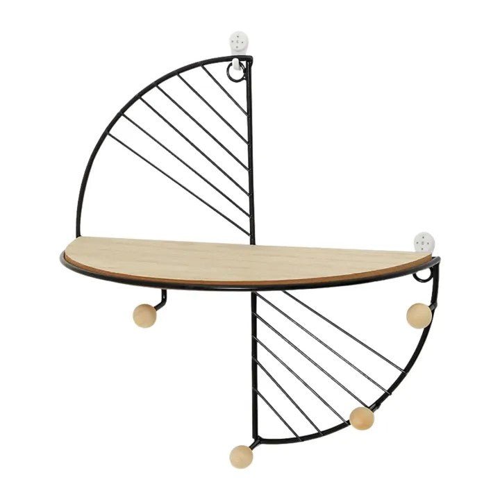 Modern Minimalist Semi - Circular Rectangular Wall Shelf – Creative Wall Décor Rack - Saadiq.pk