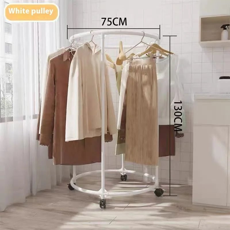 Rotating Clothes Hanging Rack with Wheels – Portable 360° Garment Organizer - Saadiq.pk