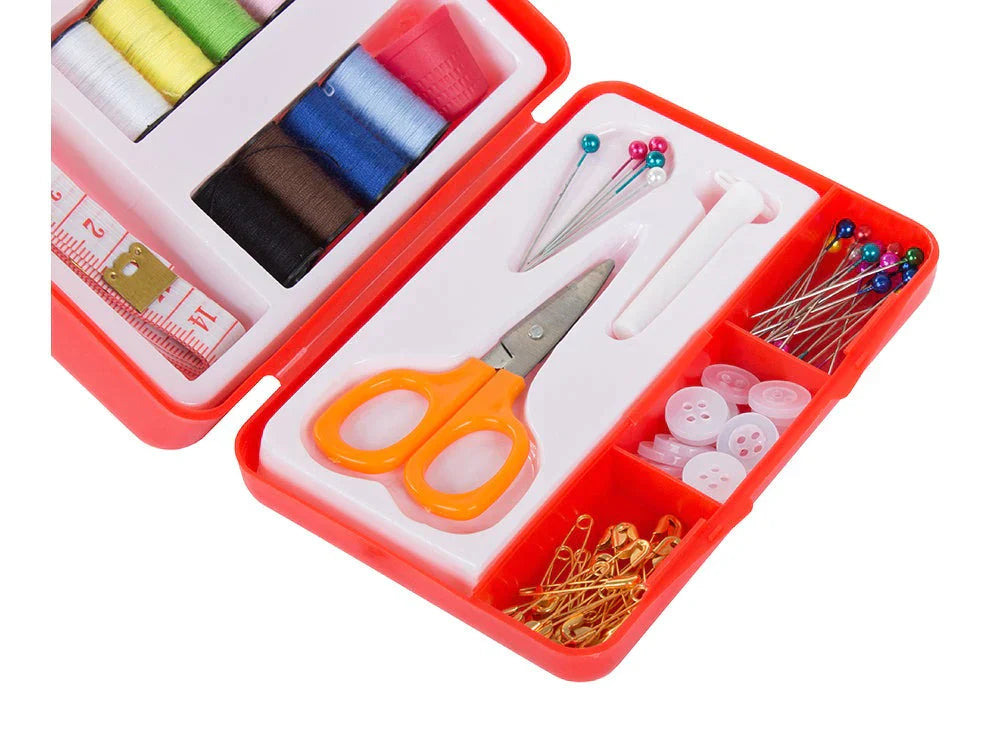85 Pcs Sewing Tool Kit – Portable Needle & Thread Set with Scissors, Pins, Buttons & Accessories