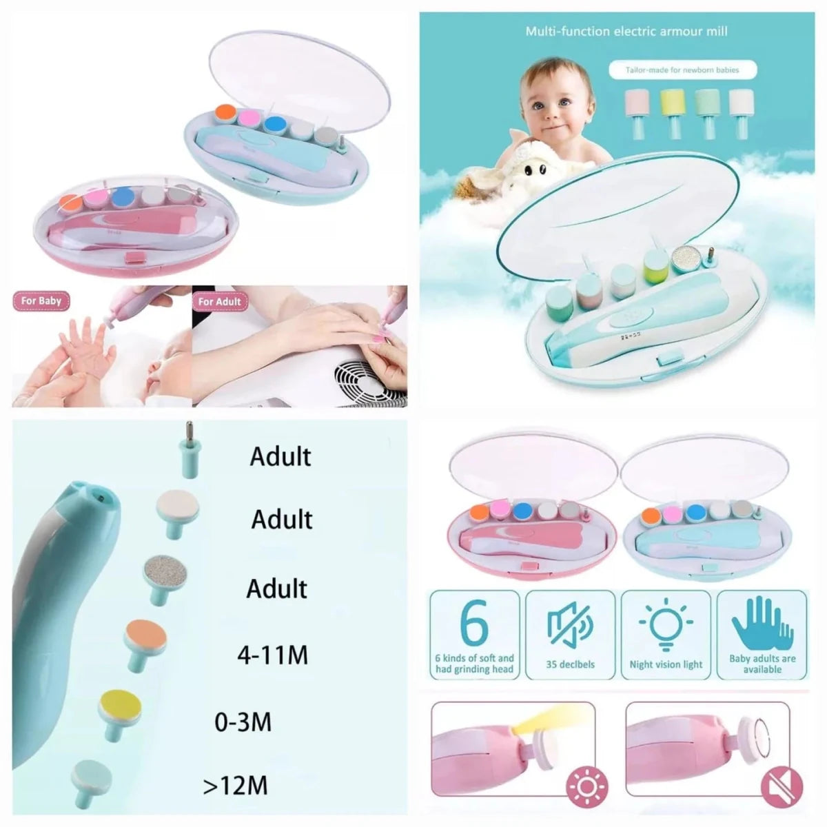 Safe Electric Baby Nail Trimmer & Nail File Kit for Newborns | Baby Nail Clippers - Saadiq.pk