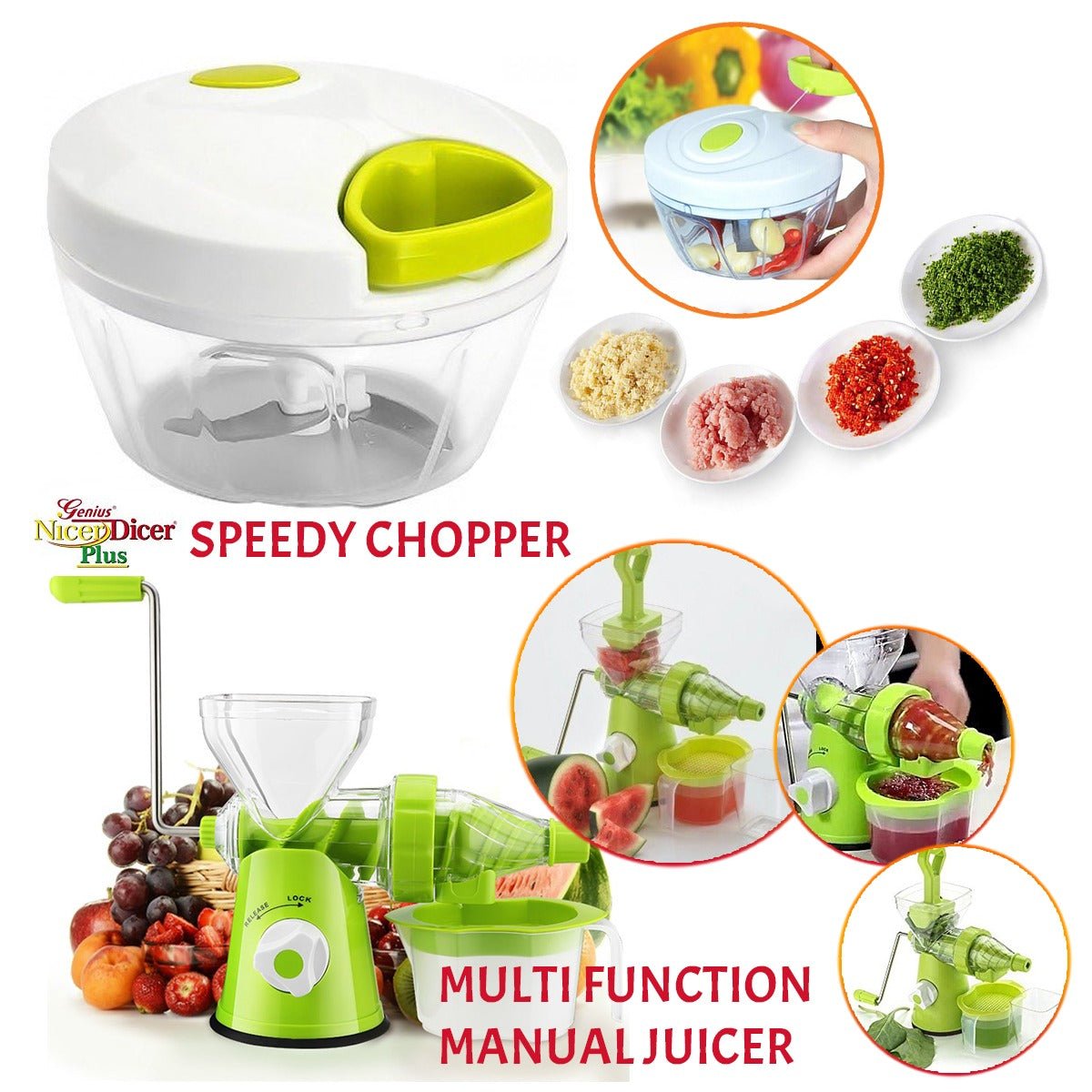 Speedy Chopper – Multi Function Manual High Speed Vegetable Chopper - Saadiq.pk