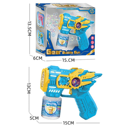 Electric Gear Bubble Gun with LED Lights – Automatic Bubble Blower Toy for Kids