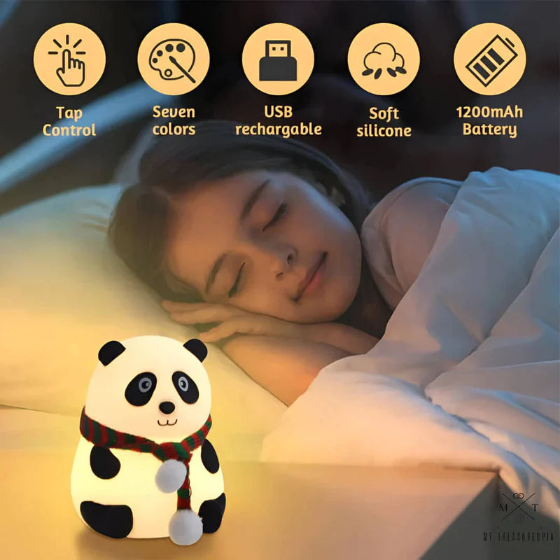 Cute Panda Night Lamp | Adorable LED Bedside Lamp for Kids & Girls