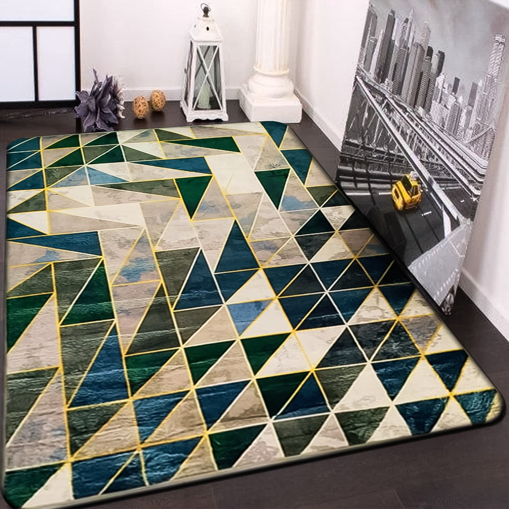 Green Gold Black Geometric Lines Pacific Rug (100 X 150 CM)