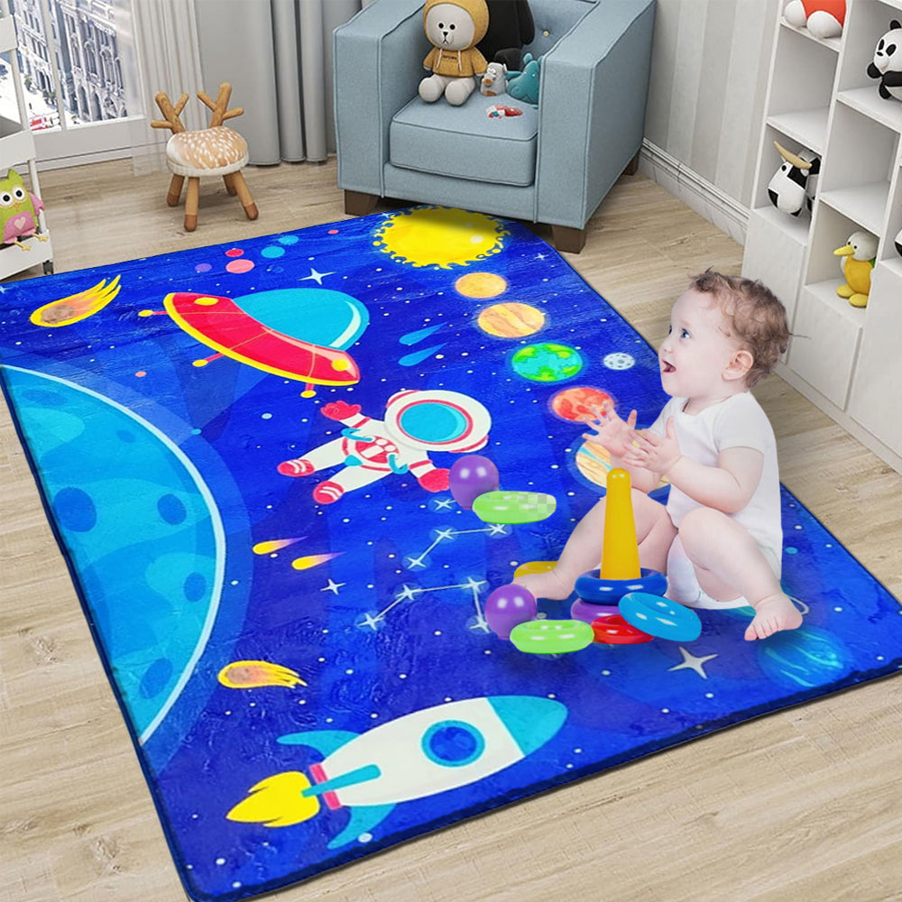 Galaxy Planets Stars Rug (100 X 150 CM)