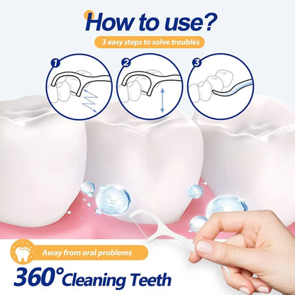 Dental Floss Sticks (20 Pcs) – Easy Grip Toothpicks for Oral Care & Plaque Removal