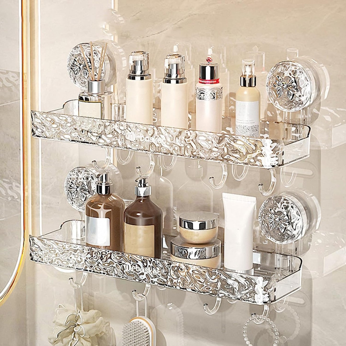 Bathroom storage shelf with hooks - buy in Pakistan