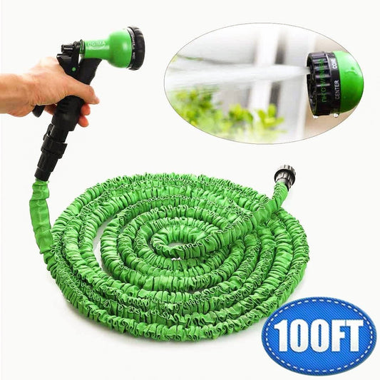 100 - Foot Expandable Magic Hose Pipe with Multifunction Spray Nozzle - Saadiq.pk