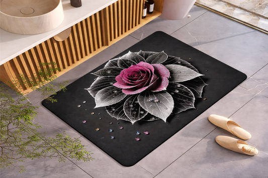 2PC Anti‑Slip Flower Design Bathroom Mat – Fast‑Drying, Water‑Absorbent Floor Mat