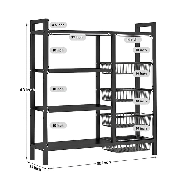 Multifunctional Storage Rack with Wheels