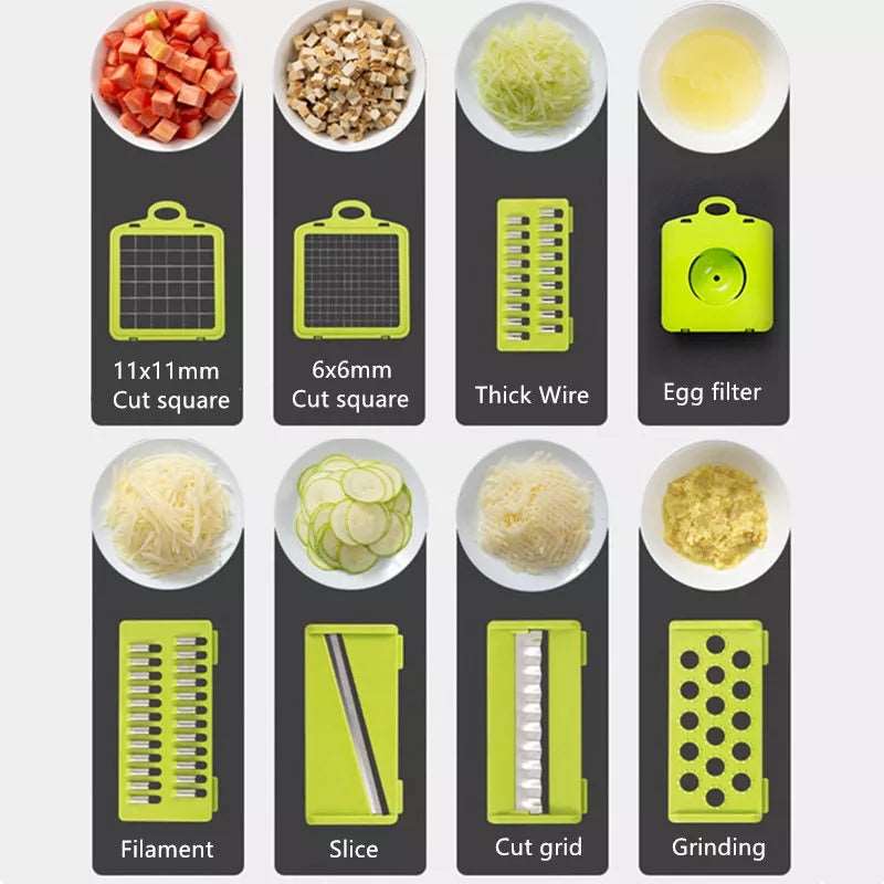 12 in 1 Multifunctional Vegetable Chopper – Kitchen Slicer, Dicer & Cutter with Storage Box - Saadiq.pk