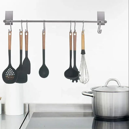 12 Pcs Silicone Kitchen Utensil Set – Heat Resistant Non‑Stick Cooking Tools with Wooden Handles - Saadiq.pk
