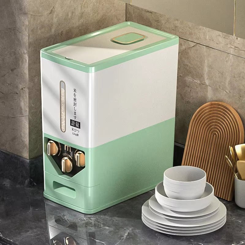 12kg Sealed Rice Storage Box & Dispenser – Airtight Grain Container - Saadiq.pk