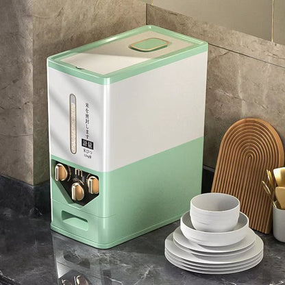 12kg Sealed Rice Storage Box & Dispenser – Airtight Grain Container - Saadiq.pk