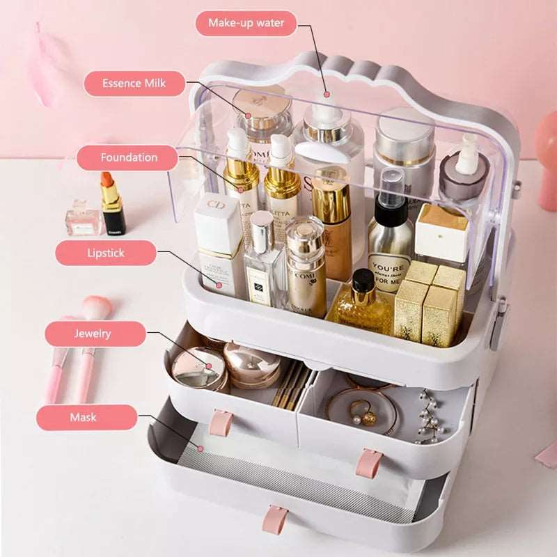 Acrylic Double Door Cosmetic Organizer