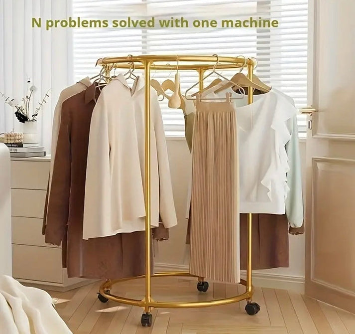 Rotating Clothes Hanging Rack with Wheels