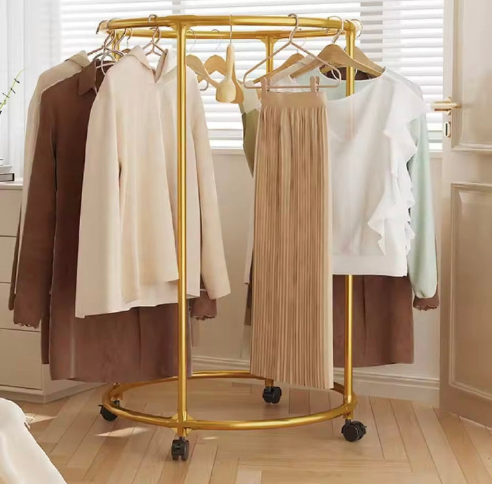 Rotating Clothes Hanging Rack with Wheels