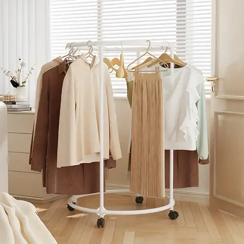 Rotating Clothes Hanging Rack with Wheels