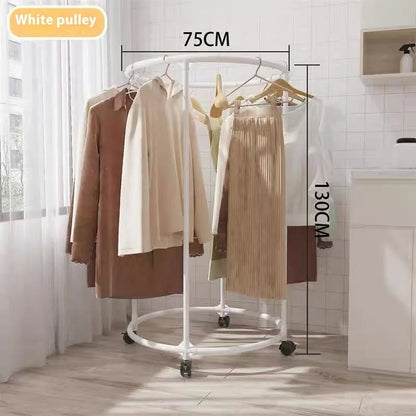 Rotating Clothes Hanging Rack with Wheels – Portable 360° Garment Organizer
