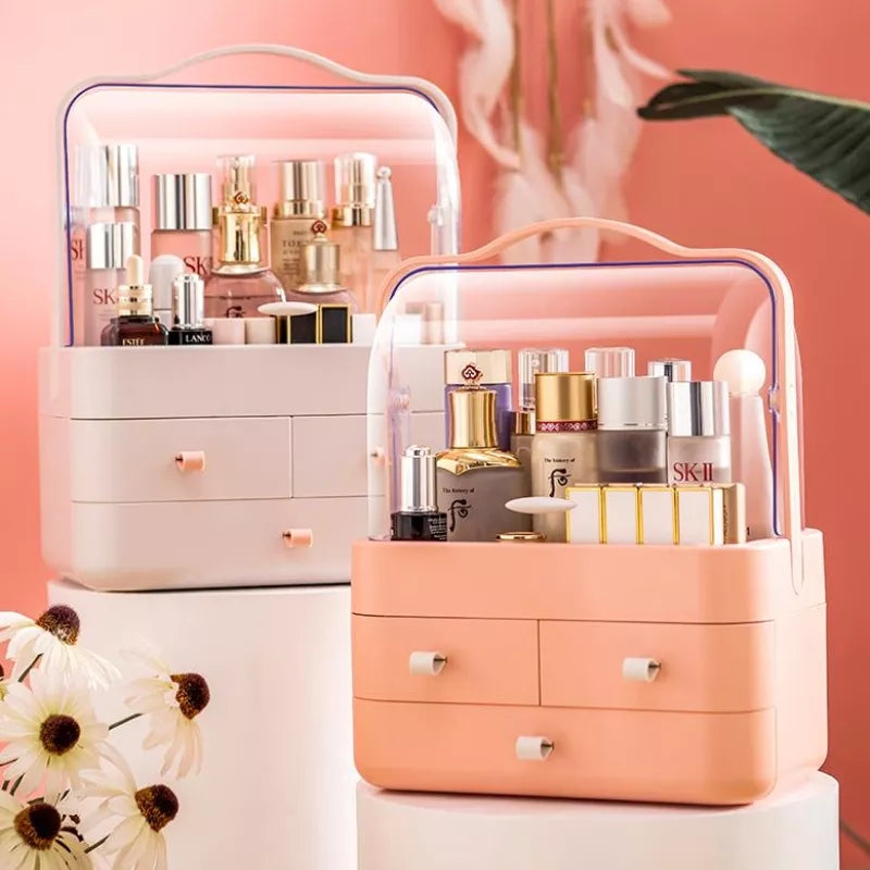 Acrylic double door cosmetic organizer - Saadiq.pk Pakistan