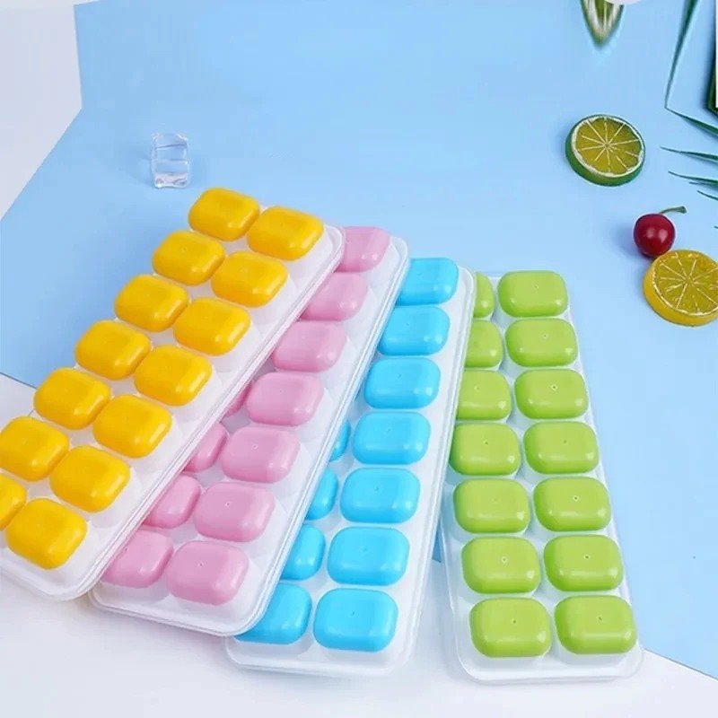 14 Grid Silicone Ice Cube Tray With Lid - Saadiq.pk